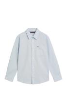 Hemp Shirt L/S Tops Shirts Long-sleeved Shirts Blue Tommy Hilfiger