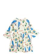 Mini Rodini Parrots Aop Trumpet Sleeve Dress Multi/patterned