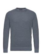 Textured Crew Knit Jumper Tops Knitwear Round Necks Navy Superdry