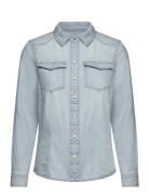 Onlalexa L/S Dnm Shirt Ana Noos Tops Shirts Long-sleeved Blue ONLY