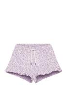 Mango Floral Cotton Shorts Lila