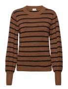 Kaffe Kamala Stripe Knit Pullover Brun