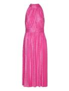 Yaslafina Halterneck Midi Dress - Show Knälång Klänning Pink YAS