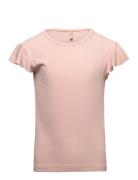 Kogbelia Ruffle S/L Top Jrs Tops T-shirts Short-sleeved Pink Kids Only