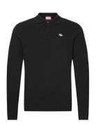 T-Smith-Ls-Doval-Pj Polo Shirt Tops Polos Long-sleeved Black Diesel