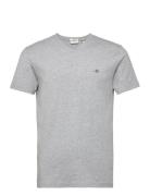 GANT Slim Shield V-Neck T-Shirt Grå