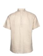 Bs Hobart Casual Modern Fit Shirt Tops Shirts Short-sleeved Beige Bruu...