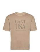 Sunfaded Gant Usa T-Shirt Tops T-shirts Short-sleeved Beige GANT