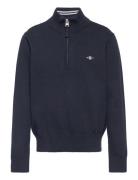 GANT Shield Cotton Half Zip Marinblå