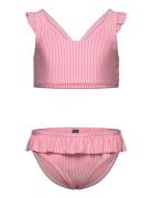 Color Kids Bikini W. Skirt, Seersucker Rosa