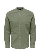 ONLY & SONS Onscaiden Life Ls Solid Linen Mao Noos Grön