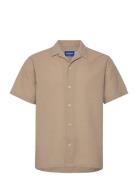 Jack & J S Joreaster Palma Seersucker Shirt Ss Ln Beige