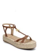 Lauren Ralph Lauren Payton Burnished Leather Espadrille Beige