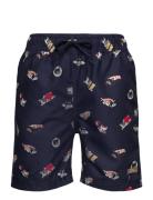 Minymo Swim Shorts Aop Marinblå