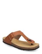 Sl Claude Pu Leather Platta Sandaler Brown Scholl