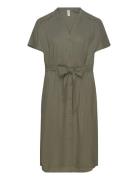 Carcaro S/S Linen Calf Shirt Dress Tlr Kort Klänning Khaki Green ONLY ...