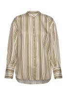 GANT Relaxed Striped Stand Collar Shirt Grön