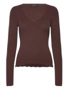 Vero Moda Vmevie Ls V-Neck Pullover Ga Noos Brun