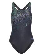 Speedo Womens Digital Printed Medalist Svart