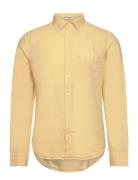 Reg Gmnt Dyed Linen Shirt Tops Shirts Casual Yellow GANT