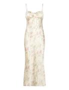 Gina Tricot Gathered Bust Midi Strap Dress Multi/patterned