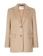 Selected Femme Slfsasja Wool Blazer B Beige