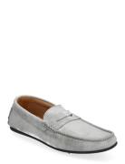 Selected Homme Slhsergio Suede Penny Driving Shoe Grå