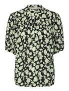 Fqebello-Blouse Tops Blouses Short-sleeved Green FREE/QUENT