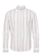 Morris Block Stripe Bd Shirt Beige