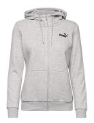 PUMA Ess Small Logo Full-Zip Hoodie Fl Grå