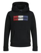 Jack & J S Jjecorp Logo Sweat Hood Jnr Svart