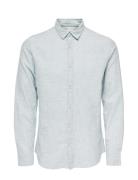 ONLY & SONS Onscaiden Life Ls Solid Linen Shirt Noos Blå