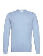 Davida Cashmere Man O-Neck Plain Blå