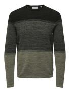 ONLY & SONS Onspanter Reg 12 Struc Crew Knit Noos Khaki Green