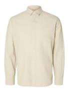 Selected Homme Slhslim-New Linen Shirt Ls Noos Beige