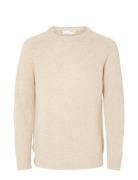 Selected Homme Slhnewcoban Lambs Wool Crew Neck W Noos Beige