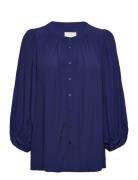 Oranapw Sh Tops Blouses Long-sleeved Blue Part Two