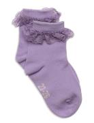 Minymo Ankle Sock W. Lace Lila