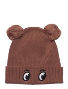 Knitted Beanie Animal Pompom Accessories Headwear Hats Beanie Brown Li...