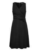 Lauren Ralph Lauren Surplice Jersey Sleeveless Dress Svart