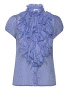 Liljasz Crinkle Ss Shirt Tops Blouses Short-sleeved Blue Saint Tropez