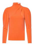 Slffenja Ls T-Neck Top B Noos Tops Blouses Long-sleeved Orange Selecte...