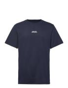 Cohen Brushed Tee Ss Tops T-shirts Short-sleeved Navy Clean Cut Copenh...