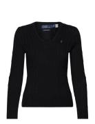 Polo Ralph Lauren Cable-Knit Cotton V-Neck Sweater Svart