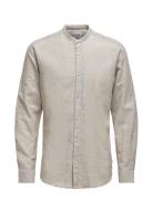 ONLY & SONS Onscaiden Life Ls Solid Linen Mao Noos Grå