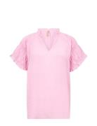 Sc-Calypso Tops Blouses Short-sleeved Pink Soyaconcept