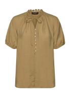 Rosebaybbkarly Shirt Tops Blouses Short-sleeved Khaki Green Bruuns Baz...