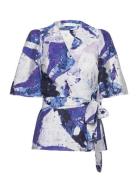 Elitaiw Wrap Top Tops Blouses Short-sleeved Purple InWear