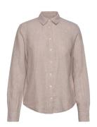 GANT Reg Linen Chambray Shirt Beige