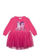 Name It Nmfjane Mlp Ls Tulle Swe Dress Unb Cplg Rosa